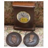 HOWARD MILLER SHELF CLOCK - 6" X 7" - NEEDS