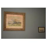 SHEEP IN THE PASTURE WATERCOLOR BY CARL WEBER, FRA