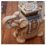 ASIAN CERAMIC ELEPHANT GARDEN SEAT/PLANT STAND