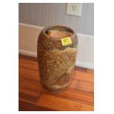 13" CERAMIC ASIAN VASE (REPAIRED), 2 WALNUT FRAMED
