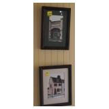 3 MINIATURE ART WORKS: "THE PINK HOUSE - CHARLESTO