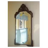 ANTIQUE ETCHED, FRAMED MIRROR