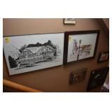 8 FRAMED WORKS OF ART: WATERCOLORS AND OTHER MEDIU