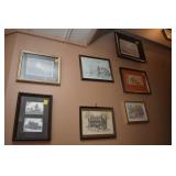 7 FRAMED WORKS OF ART: WATERCOLORS AND OTHER MEDIU