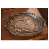 10" BRONZE ART DECO DRESSER TRAY