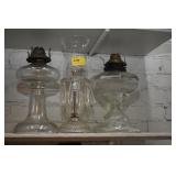 3 LAMPS: OIL LAMP, OIL LAMP CONVERTED TO