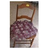 ANTIQUE SIDE CHAIR WITH WOVEN SEAT