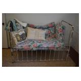 ANTIQUE IRON BABY BED - CONVERTS TO DAY BED