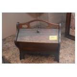 WALNUT SEWING BOX WITH TATTING KIT