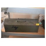 METAL TOOL BOX AND ELECTRIC HEDGE TRIMMER
