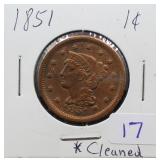 1851 LARGE CENT