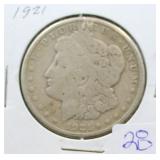 1921 MORGAN SILVER DOLLAR