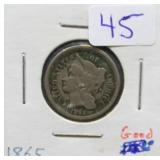 1865 3¢ NICKLE