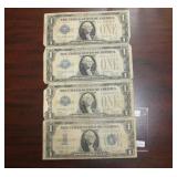 4 FUNNY BACK $1 BILLS