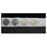 5 PEACE DOLLARS - ASSORTED DATES