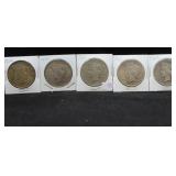 5 PEACE DOLLARS - ASSORTED DATES