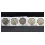 5 PEACE DOLLARS - ASSORTED DATES