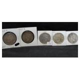 5 PEACE DOLLARS - ASSORTED DATES