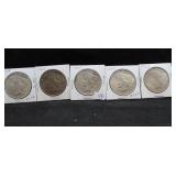 5 PEACE DOLLARS - ASSORTED DATES