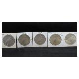 5 PEACE DOLLARS - ASSORTED DATES