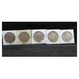 5 PEACE DOLLARS - ASSORTED DATES