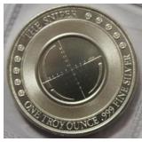"THE SNIPER" - 1 OZ. SILVER ROUND .999 FINE