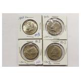 4 KENNEDY HALVES: 3 - 1964 AND 1 - 1969