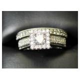 STERLING WEDDING RING SET SIZE: 6 1/2