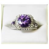 STERLING AND AMETHYST RING SIZE: 9