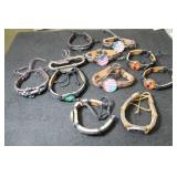 11 LEATHER FRIENDSHIP STYLE BRACELETS WITH COKE,
