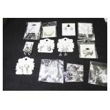 11 PAIR OF ASSORTED EARRINGS HEARTS, KEYS,