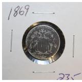 1869 SHIELD NICKLE