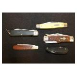 5 FOLDING BLADE POCKET KNIVES