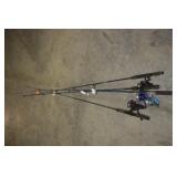 4PC SHAKESPEAR, SLINGSHOT, ZEBCO ROD AND REELS