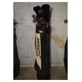 TITLEIST BAG AND TITLEIST IRONS AND DRIVERS
