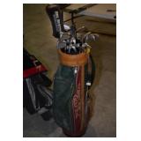 RTJ BAG AND TITLEIST IRONS, CALLAWAY DRIVERS