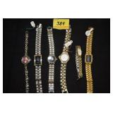 6 LADIES WATCHES GENEVA, PULSAR, QUARTZ, ELGIN