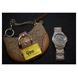 SMALL PURSE AND FOSSIL MENS WATCH