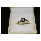 BLACK SAPPHIRE DIAMOND BAGUETTE RING