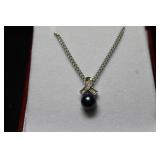 TAHITIAN BLACK PEARL DIAMOND PENDANT