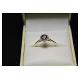 ALEXANDRITE DIAMOND RING 10KT YELLOW