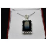 32CT TOTAL LONDON BLUE TOPAZ NECKLACE