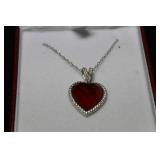 4CT TOTAL RUBY SWEET HEART NECKLACE