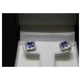 3.68CT TOTAL TANZANITE EARRINGS