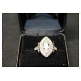 3.98CT TOTAL  MARQUE WHITE SAPPHIRE RING