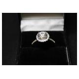 WHITE SAPPHIRE HALO RING