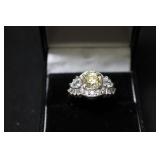 3.50 CT TOTAL CANARY YELLOW SAPPHIRE RING
