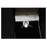 4CT TOTAL WHITE SAPPHIRE PEAR CUT SOLITAIRE