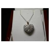 WHITE SAPPHIRE PAVE SWEET HEART