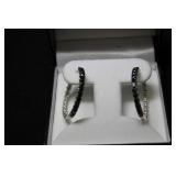 BLACK SAPPHIRE HOOP EARRINGS